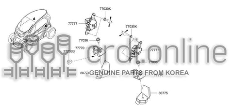 LOCK ASSY-FRONT DOORRH 80502-3690R 805023690R 80502 3690R