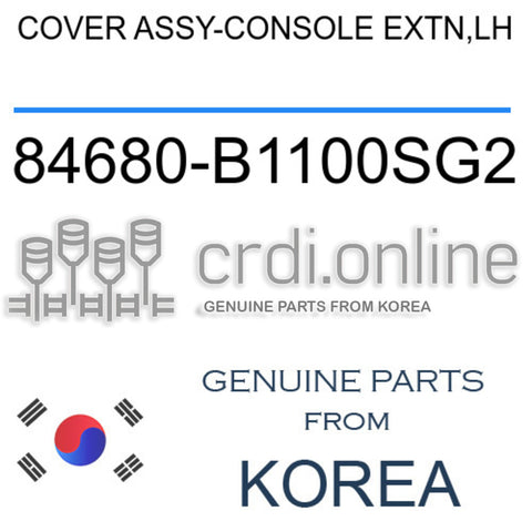 COVER ASSY-CONSOLE EXTN,LH [ORIGINAL] 84680-B1100SG2 84680B1100SG2 84680 B1100SG2