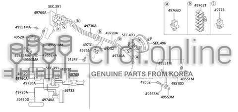 TUBE ASSY-BRAKE 49720-52720 4972052720 49720 52720