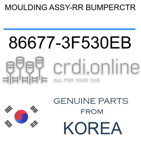 MOULDING ASSY-RR BUMPERCTR [ORIGINAL] 86677-3F530EB 866773F530EB 86677 3F530EB