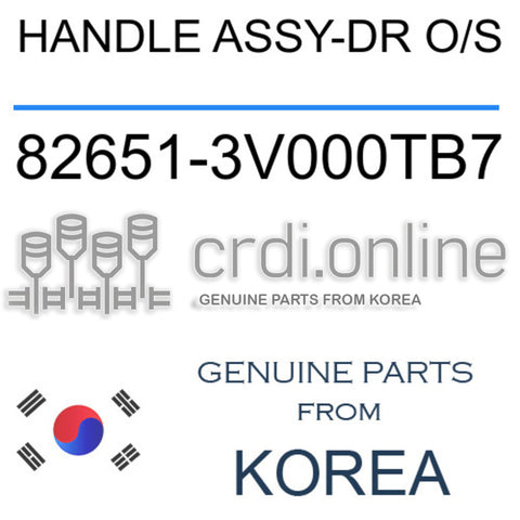 HANDLE ASSY-DR O/S [ORIGINAL] 82651-3V000TB7 826513V000TB7 82651 3V000TB7