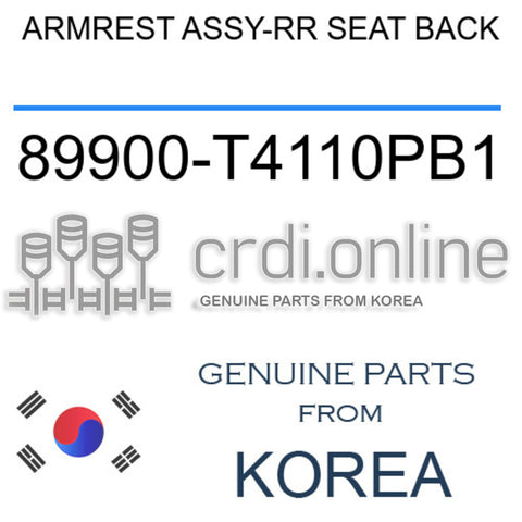 ARMREST ASSY-RR SEAT BACK [ORIGINAL] 89900-T4110PB1 89900T4110PB1 89900 T4110PB1