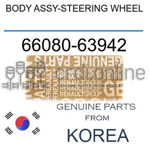 BODY ASSY-STEERING WHEEL [ORIGINAL] 66080-63942 6608063942 66080 63942