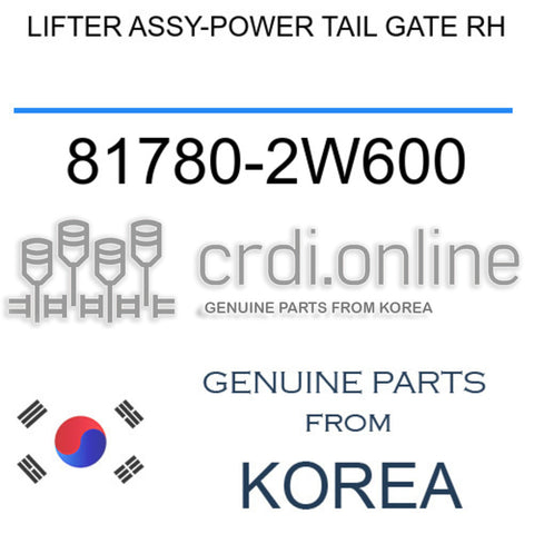 LIFTER ASSY-POWER TAIL GATE RH [ORIGINAL] 81780-2W600 817802W600 81780 2W600