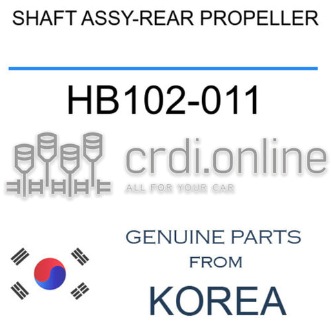 SHAFT ASSY-REAR PROPELLER [ORIGINAL] HB102-011 HB102011 HB102 011