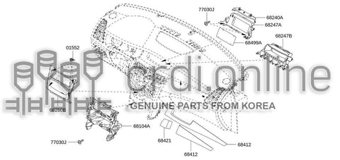 MOULDING-DASHBOARDDRIVER UPPER 68421-0050R 684210050R 68421 0050R