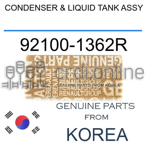 CONDENSER & LIQUID TANK ASSY [ORIGINAL] 92100-1362R 921001362R 92100 1362R