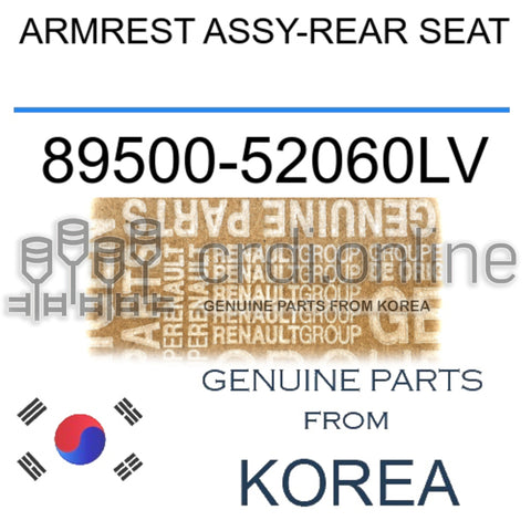 ARMREST ASSY-REAR SEAT [ORIGINAL] 89500-52060LV 8950052060LV 89500 52060LV