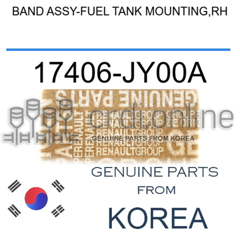 BAND ASSY-FUEL TANK MOUNTING,RH [ORIGINAL] 17406-JY00A 17406JY00A 17406 JY00A