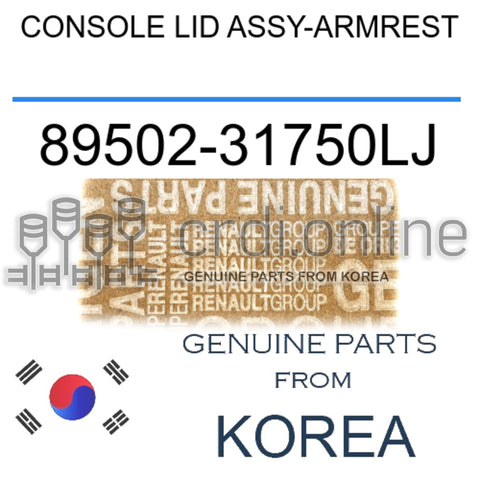 CONSOLE LID ASSY-ARMREST [ORIGINAL] 89502-31750LJ 8950231750LJ 89502 31750LJ
