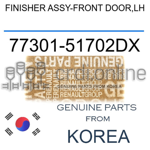 FINISHER ASSY-FRONT DOOR,LH [ORIGINAL] 77301-51702DX 7730151702DX 77301 51702DX