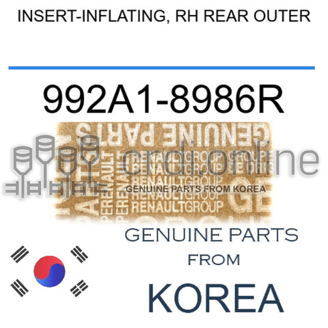 INSERT-INFLATING, RH REAR OUTER [ORIGINAL] 992A1-8986R 992A18986R 992A1 8986R