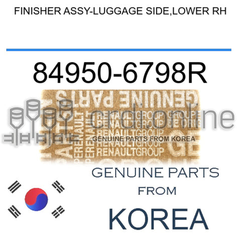 FINISHER ASSY-LUGGAGE SIDE,LOWER RH [ORIGINAL] 84950-6798R 849506798R 84950 6798R
