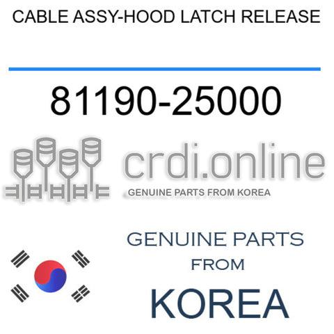 CABLE ASSY-HOOD LATCH RELEASE 81190-25000 8119025000 81190 25000