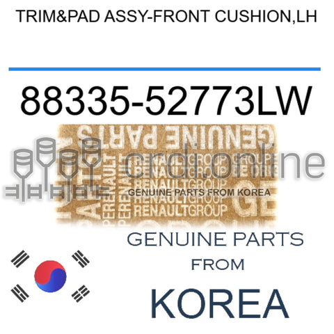 TRIM&PAD ASSY-FRONT CUSHION,LH [ORIGINAL] 88335-52773LW 8833552773LW 88335 52773LW