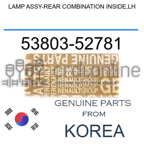 LAMP ASSY-REAR COMBINATION INSIDE,LH [ORIGINAL] 53803-52781 5380352781 53803 52781
