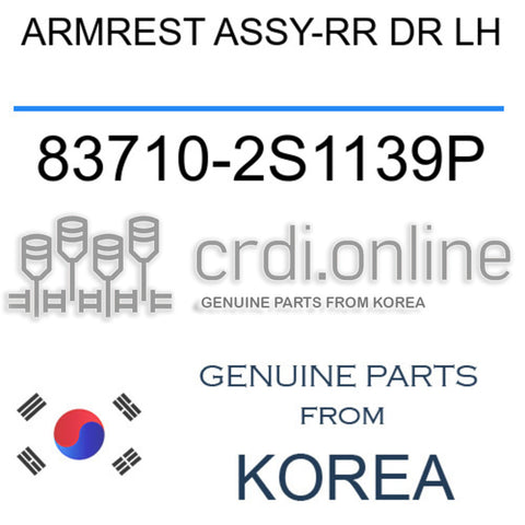 ARMREST ASSY-RR DR LH 83710-2S1139P 837102S1139P 83710 2S1139P