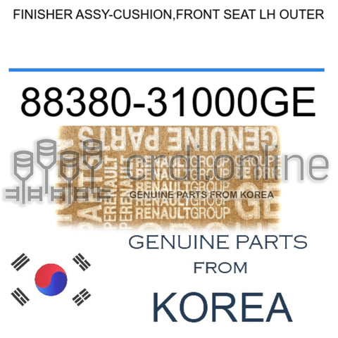 FINISHER ASSY-CUSHION,FRONT SEAT LH OUTER [ORIGINAL] 88380-31000GE 8838031000GE 88380 31000GE