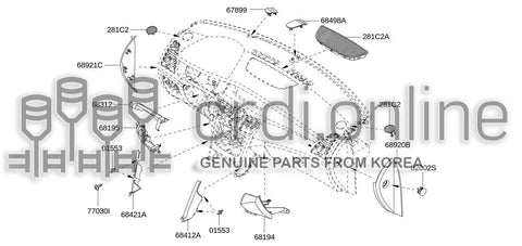 MOULDING-DASHBOARDPASSENGER LOWER 68412-9657R 684129657R 68412 9657R