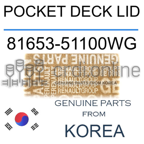 POCKET DECK LID [ORIGINAL] 81653-51100WG 8165351100WG 81653 51100WG