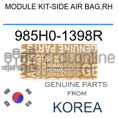 MODULE KIT-SIDE AIR BAG,RH [ORIGINAL] 985H0-1398R 985H01398R 985H0 1398R