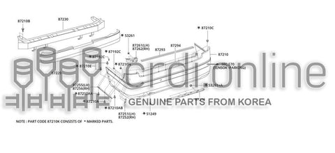 BRACKET ASSY-REAR BUMPERLH 87261-51500 8726151500 87261 51500