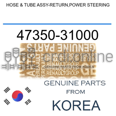 HOSE & TUBE ASSY-RETURN,POWER STEERING [ORIGINAL] 47350-31000 4735031000 47350 31000
