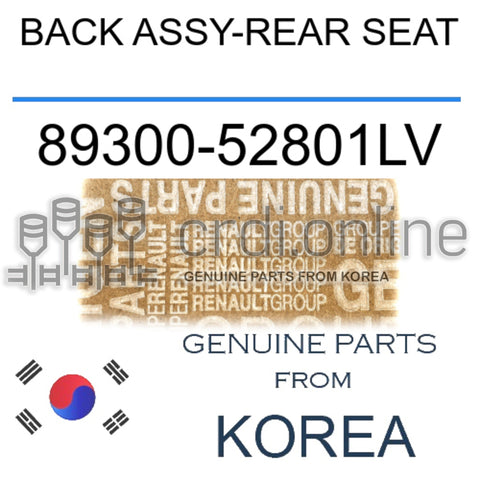 BACK ASSY-REAR SEAT [ORIGINAL] 89300-52801LV 8930052801LV 89300 52801LV