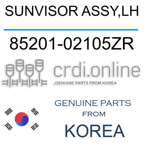 SUNVISOR ASSY,LH [ORIGINAL] 85201-02105ZR 8520102105ZR 85201 02105ZR