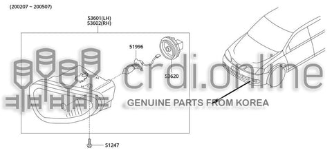 LAMP ASSY-FOGRH 53602-31000 5360231000 53602 31000