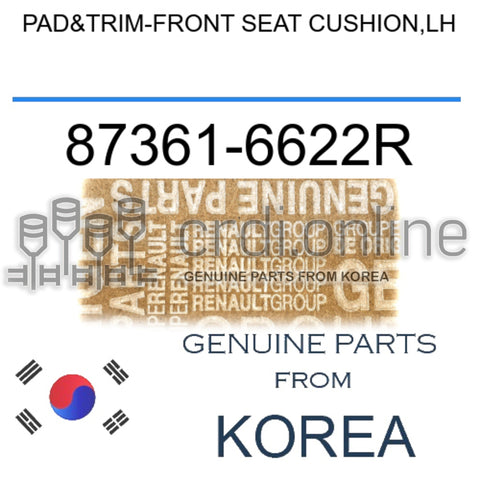 PAD&TRIM-FRONT SEAT CUSHION,LH [ORIGINAL] 87361-6622R 873616622R 87361 6622R