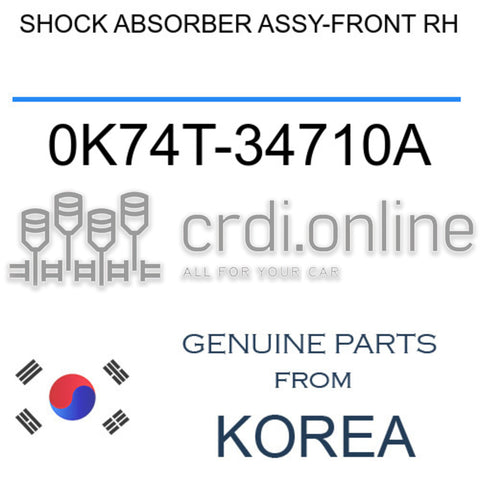 SHOCK ABSORBER ASSY-FRONT RH [ORIGINAL] 0K74T-34710A 0K74T34710A 0K74T 34710A