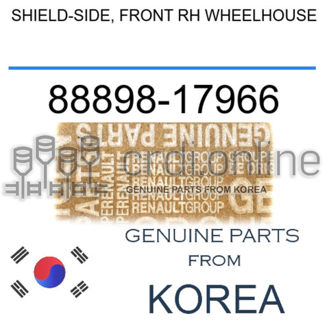 SHIELD-SIDE, FRONT RH WHEELHOUSE [ORIGINAL] 88898-17966 8889817966 88898 17966