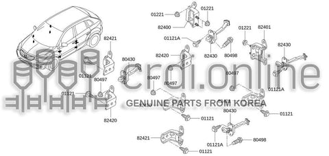 HINGE ASSY-REAR DOORUPPER RH 82400-JY00A 82400JY00A 82400 JY00A