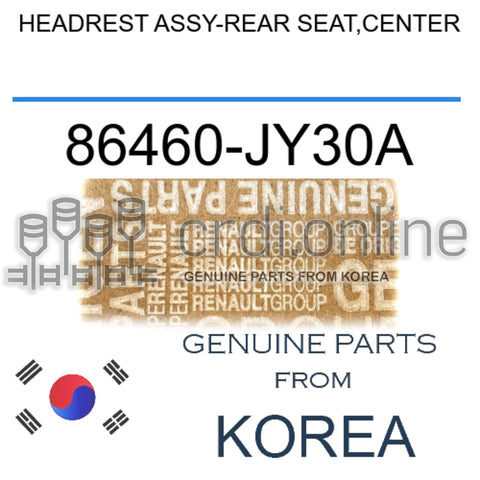 HEADREST ASSY-REAR SEAT,CENTER [ORIGINAL] 86460-JY30A 86460JY30A 86460 JY30A