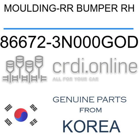 MOULDING-RR BUMPER RH [ORIGINAL] 86672-3N000GOD 866723N000GOD 86672 3N000GOD