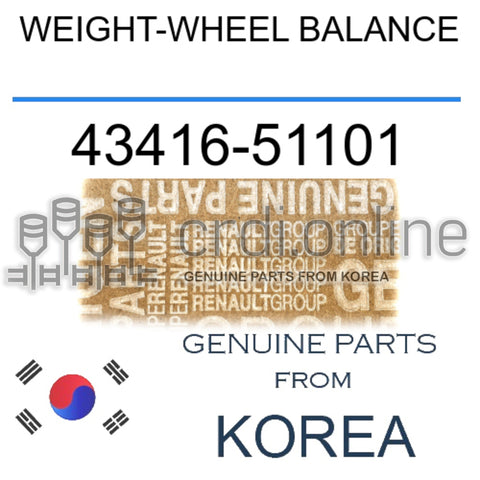 WEIGHT-WHEEL BALANCE [ORIGINAL] 43416-51101 4341651101 43416 51101