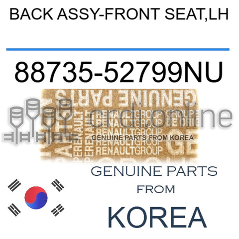 BACK ASSY-FRONT SEAT,LH [ORIGINAL] 88735-52799NU 8873552799NU 88735 52799NU