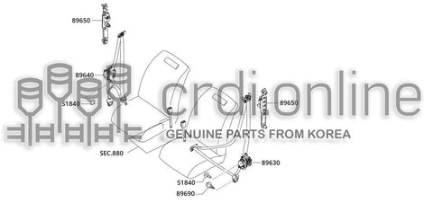 ADJUSTER-SEAT BELT 89650-52000 8965052000 89650 52000