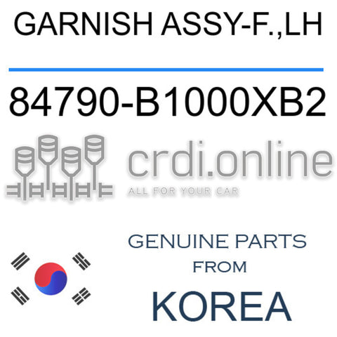 GARNISH ASSY-F.,LH [ORIGINAL] 84790-B1000XB2 84790B1000XB2 84790 B1000XB2