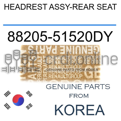 HEADREST ASSY-REAR SEAT [ORIGINAL] 88205-51520DY 8820551520DY 88205 51520DY