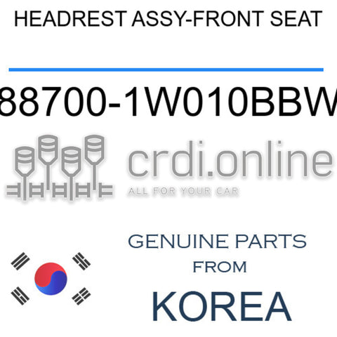 HEADREST ASSY-FRONT SEAT [ORIGINAL] 88700-1W010BBW 887001W010BBW 88700 1W010BBW