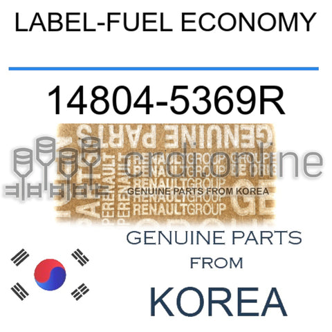 LABEL-FUEL ECONOMY [ORIGINAL] 14804-5369R 148045369R 14804 5369R