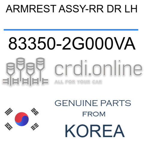 ARMREST ASSY-RR DR LH 83350-2G000VA 833502G000VA 83350 2G000VA