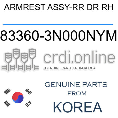 ARMREST ASSY-RR DR RH 83360-3N000NYM 833603N000NYM 83360 3N000NYM