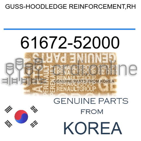 GUSS-HOODLEDGE REINFORCEMENT,RH [ORIGINAL] 61672-52000 6167252000 61672 52000