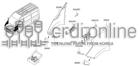 BRACKET-MOUNTING FRONT LH FENDER 63145-4859R 631454859R 63145 4859R