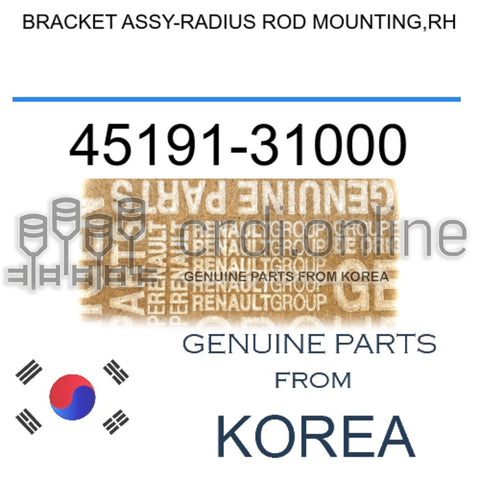 BRACKET ASSY-RADIUS ROD MOUNTING,RH [ORIGINAL] 45191-31000 4519131000 45191 31000