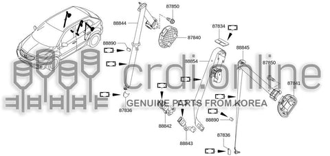BELT ASSY-BUCKLEREAR LH 88843-5584R 888435584R 88843 5584R