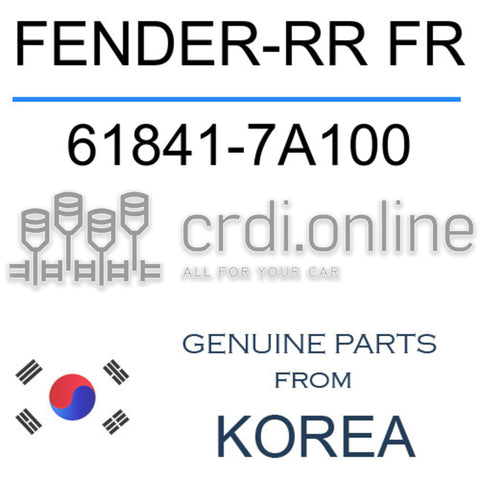 FENDER-RR FR [ORIGINAL] 61841-7A100 618417A100 61841 7A100
